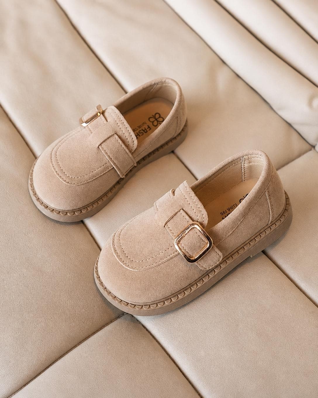 Buckle Strap Suede Loafers